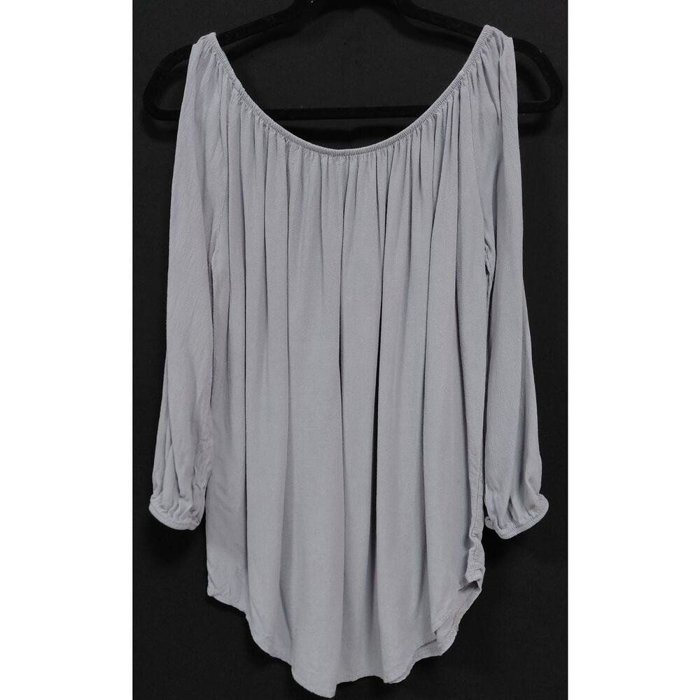 DON'T ASK WHY  Made in Italy Off-Shoulder Top Gray Solid Size OS